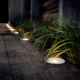 Long Life Lamps Company 1W Led Recessed Outdoor Ground Light Round Warm White Brushed Chrome Walkover Uplighter Gl06Ww - thumbnail 8
