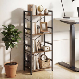 Gainoom Narrow Bookshelf 4-Tier Freestanding Bookcase With Heavy-Duty Metal Frame - thumbnail 7