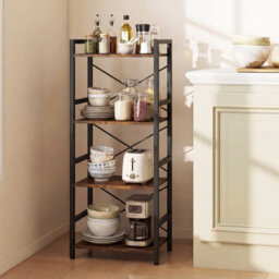 Gainoom Narrow Bookshelf 4-Tier Freestanding Bookcase With Heavy-Duty Metal Frame - thumbnail 4