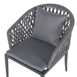 Beliani Set Of 2 Garden Chairs With Cushions Lipari Metal Grey - thumbnail 7