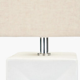 Pacific Lifestyle Block White Ceramic Tall Table Lamp - thumbnail 4