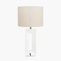 Pacific Lifestyle Block White Ceramic Tall Table Lamp - thumbnail 3