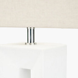 Pacific Lifestyle Block White Ceramic Tall Table Lamp - thumbnail 5