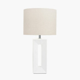 Pacific Lifestyle Block White Ceramic Tall Table Lamp - thumbnail 2