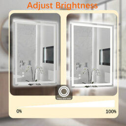 T&k Bathroom Led Mirror 70X50Cm, Anti-Fog, 3-Colours Dimmable, Adjustable Brightness, Touch Control&memory Function - thumbnail 4