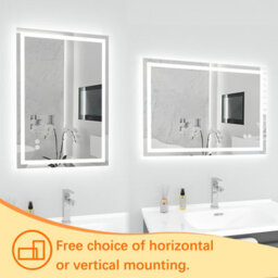 T&k Bathroom Led Mirror 70X50Cm, Anti-Fog, 3-Colours Dimmable, Adjustable Brightness, Touch Control&memory Function - thumbnail 6
