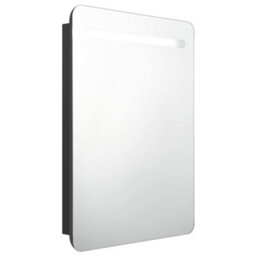 Berkfield Led Bathroom Mirror Cabinet Black 60X11X80 Cm - thumbnail 2
