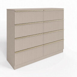 Fwstyle Lania Scalloped Ripple Effect Beige 8 Drawer Chest (H) 73.5Cm (W) 104Cm (D) 40Cm - thumbnail 2