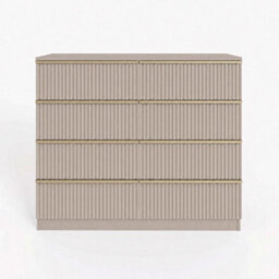 Fwstyle Lania Scalloped Ripple Effect Beige 8 Drawer Chest (H) 73.5Cm (W) 104Cm (D) 40Cm - thumbnail 3
