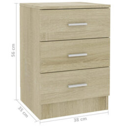 Vidaxl Bedside Cabinet Sonoma Oak 38X35X56 Cm Engineered Wood - thumbnail 6