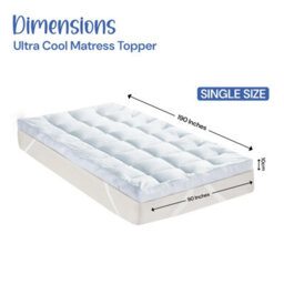 Belofay Ultra Cool Single Mattress Topper 10Cm Extrathick  With Cooling Jacquard Fabric, 100% Polyester Filling - thumbnail 7