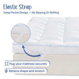 Belofay Ultra Cool Single Mattress Topper 10Cm Extrathick  With Cooling Jacquard Fabric, 100% Polyester Filling - thumbnail 4