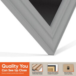 "AK Frames 25X17"" Light Grey Classic Vinyl Record Frame With Black Mount For 12 Inch Lp Cover & Disc - Overlapped Design" - thumbnail 3