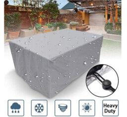 Protective Cover 240 136 88Cm Dark Grey - Rectangular Tarpaulin In Pa-Coated Polyester For Firenze 8, Vasto 12 Garden Tables - thumbnail 5