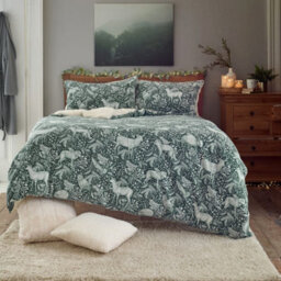 Deyongs Woodland Folk Printed Cotton Blend Green Duvet Cover Set - Double - thumbnail 1