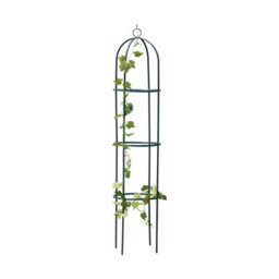 HSD Garden Obelisk Trellis 1.75M X 40Cm Green Powder-Coated Steel Frame, Weatherproof Climbing Plant Support For Roses & Ivy - thumbnail 4