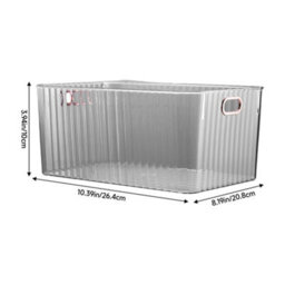 Darphe Plastic Grey Desktop Storage Bin Organiser, 26.4Cm W X 20.8Cm D - thumbnail 5