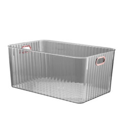 Darphe Plastic Grey Desktop Storage Bin Organiser, 26.4Cm W X 20.8Cm D - thumbnail 4