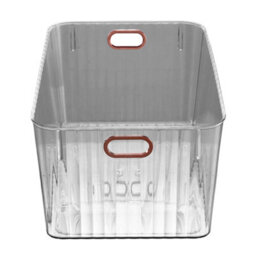 Darphe Plastic Grey Desktop Storage Bin Organiser, 26.4Cm W X 20.8Cm D - thumbnail 3
