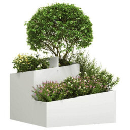 Berkfield Garden Planter White 60 X 60 X 50 Cm Steel - thumbnail 3