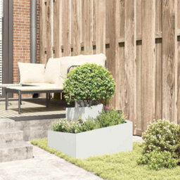 Berkfield Garden Planter White 60 X 60 X 50 Cm Steel - thumbnail 4