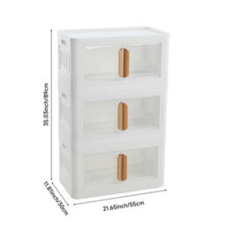 Living And Home 3 Tier Foldable Stackable Home Storage Box 55 Cm W X 30 Cm D X 89 Cm H - thumbnail 9