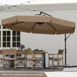 Costway 290 Cm Offset Hanging Parasol With Cover Patio Cantilever Umbrella W/ Easy Tilt Adjustment-Taupe - thumbnail 1