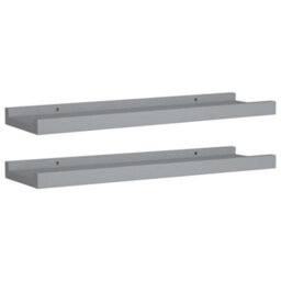 Vidaxl Picture Frame Ledge Shelves 2 Pcs Grey 40X9X3 Cm Mdf - thumbnail 1