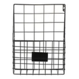 Black Wire Magazine Newspaper Basket Wall Mounted Post Storage Rack Organizer Office - thumbnail 3