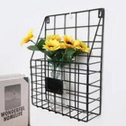 Black Wire Magazine Newspaper Basket Wall Mounted Post Storage Rack Organizer Office - thumbnail 5