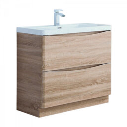 Plum&clay Eden Light Oak Floorstanding Vanity Unit With Resin Basin (W)900mm