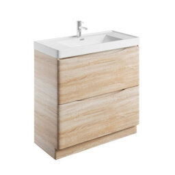 Plum&clay Eden Light Oak Floorstanding Vanity Unit With Resin Basin (W)900mm - thumbnail 5