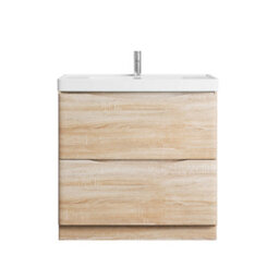 Plum&clay Eden Light Oak Floorstanding Vanity Unit With Resin Basin (W)900mm - thumbnail 4