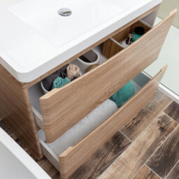 Plum&clay Eden Light Oak Floorstanding Vanity Unit With Resin Basin (W)900mm - thumbnail 7
