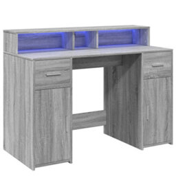 Walplus Desk With Led Lights Grey Sonoma 120X55X91 Cm Engineered Wood - thumbnail 3