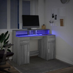 Walplus Desk With Led Lights Grey Sonoma 120X55X91 Cm Engineered Wood - thumbnail 5