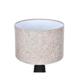 Solid Wood Table Lamp With Fabric Shade Brush Black Finish Ribbed Cone Base For Living Room Or Bedroom - thumbnail 3