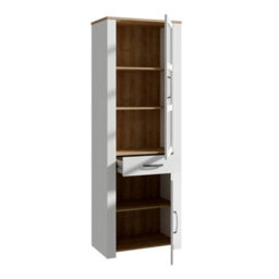 Furniture To Go Bohol 2 Door 1 Drawer Narrow Display Cabinet In Riviera Oak/white - thumbnail 3