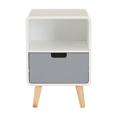 Premier Housewares Interiors By Premier Versatile 1 Drawer Cabinet, Lightweight Display Case, White  Narrow Storage Unit, Modern Bedroom Cabinet - image 1