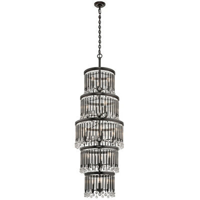 Elegant 18 Bulb Espresso Chandelier Pendant Light With Led E14 60W Bulbs