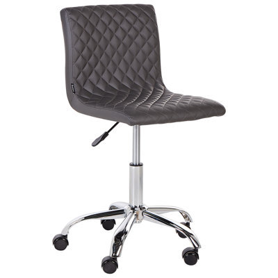 Beliani Desk Chair Orlando Faux Leather Dark Grey - image 1