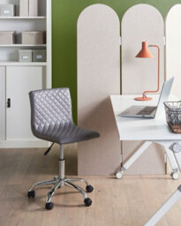 Beliani Desk Chair Orlando Faux Leather Dark Grey - thumbnail 2