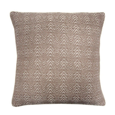 Appletree Herringbone 100% Cotton Natural Textured Weave Filled Cushion - image 1
