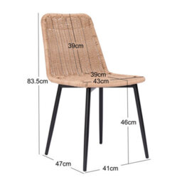 Nordlys Set Of 4 Metal And Fiber Dining Chairs Exotic Boho Dining Room - thumbnail 6