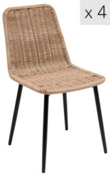 Nordlys Set Of 4 Metal And Fiber Dining Chairs Exotic Boho Dining Room - thumbnail 2