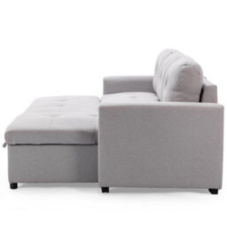 More4Homes Newport Fabric Corner Large 3 Seater Sofa Bed With Storage Left Or Right Side (Light Grey) - thumbnail 5