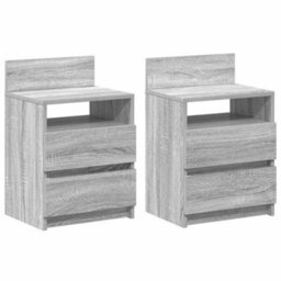 Berkfield Bedside Cabinets 2 Pcs With 2 Drawers Grey Sonoma 40X33X60 Cm - thumbnail 2