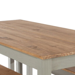 Core Products Corona Grey Rectangular Dining Table With 4 Grey Pine Chairs & 1 Grey Pine Double Bench H75.0Cm X W75.0Cm X L150.0Cm - thumbnail 6