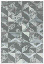 Silver Geometric Modern Easy To Clean Rug For Bed Room Living Room And Dining Room-200Cm X 290Cm - thumbnail 5