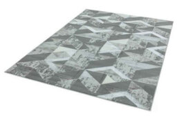 Silver Geometric Modern Easy To Clean Rug For Bed Room Living Room And Dining Room-200Cm X 290Cm - thumbnail 4